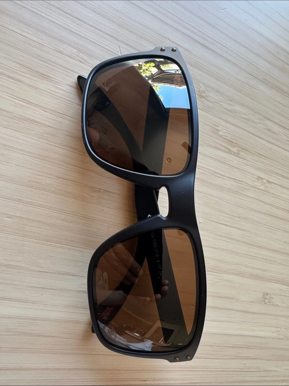 Oakley Black Sunglasses with Red Stripe and Gold Hardware